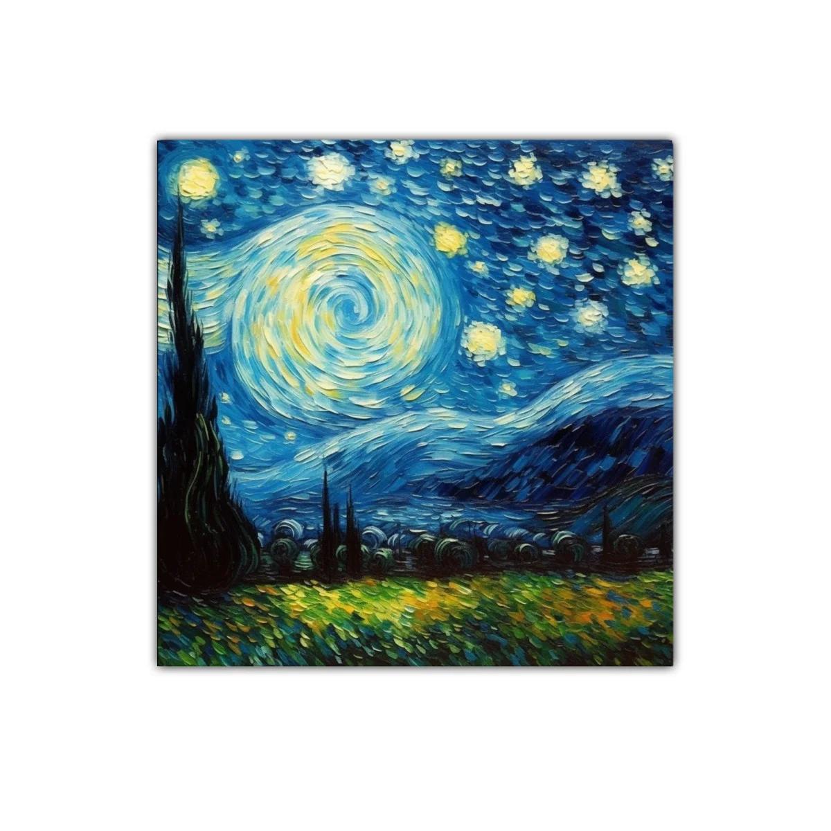 Paisaje nocturno con cielo estrellado y brillo vibrante — imagen principal