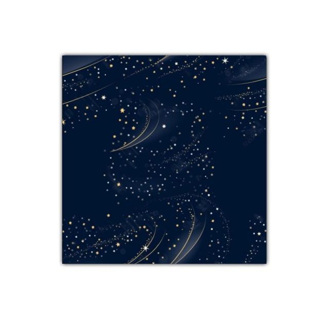 Cuadro galaxia estrellada con tonos azul y dorado