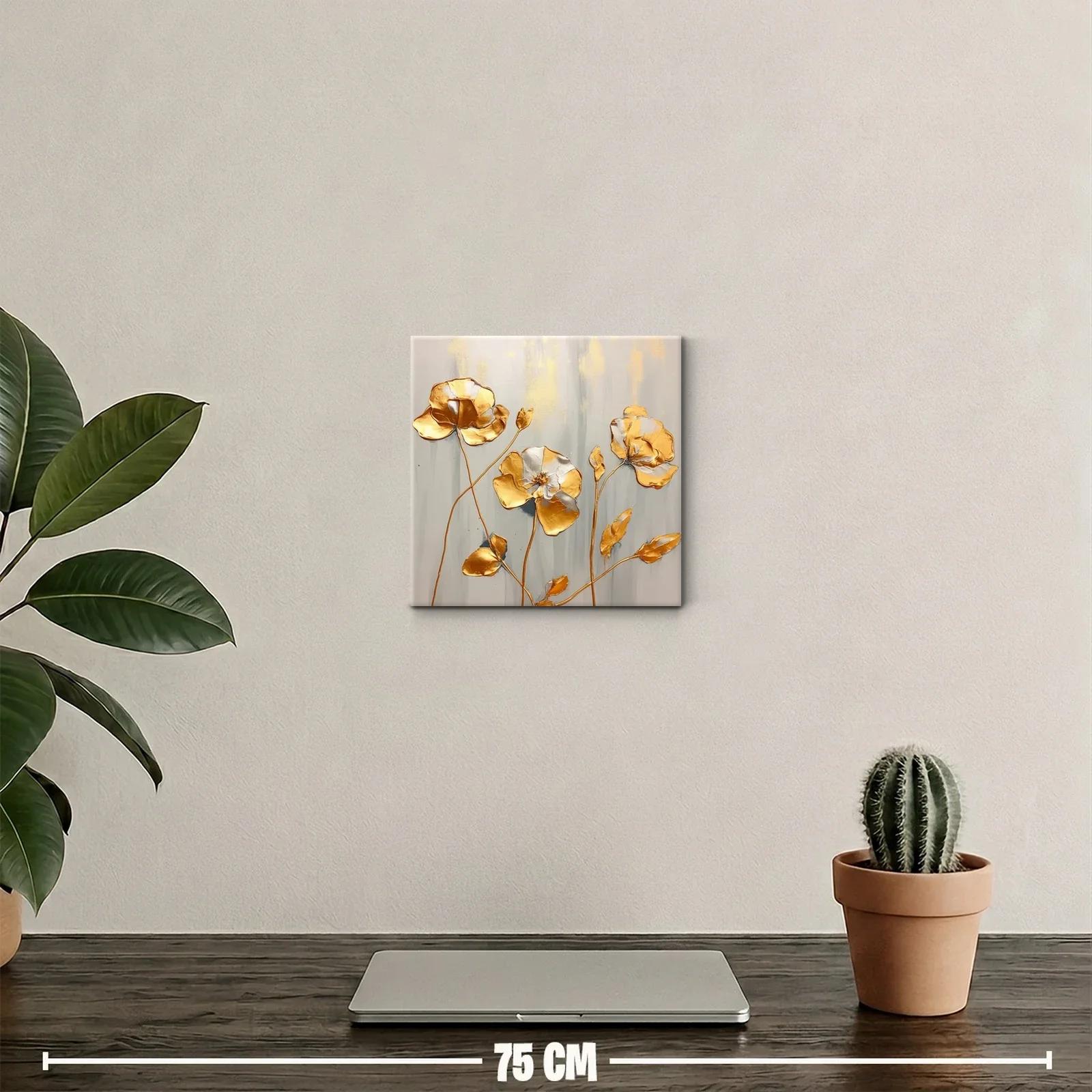 Flores doradas sobre fondo gris claro — miniatura 2