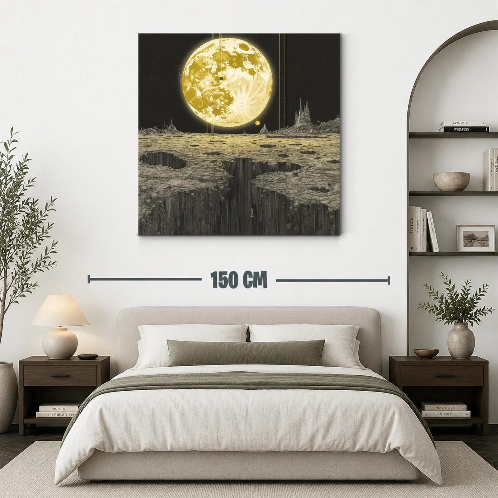Paisaje lunar con visión futurista y luz dorada intensa — miniatura 3