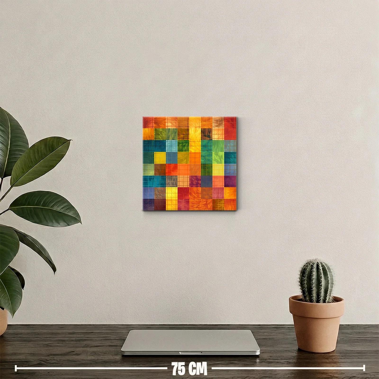 Cuadro abstracto con composición geométrica y colores vivos — miniatura 2