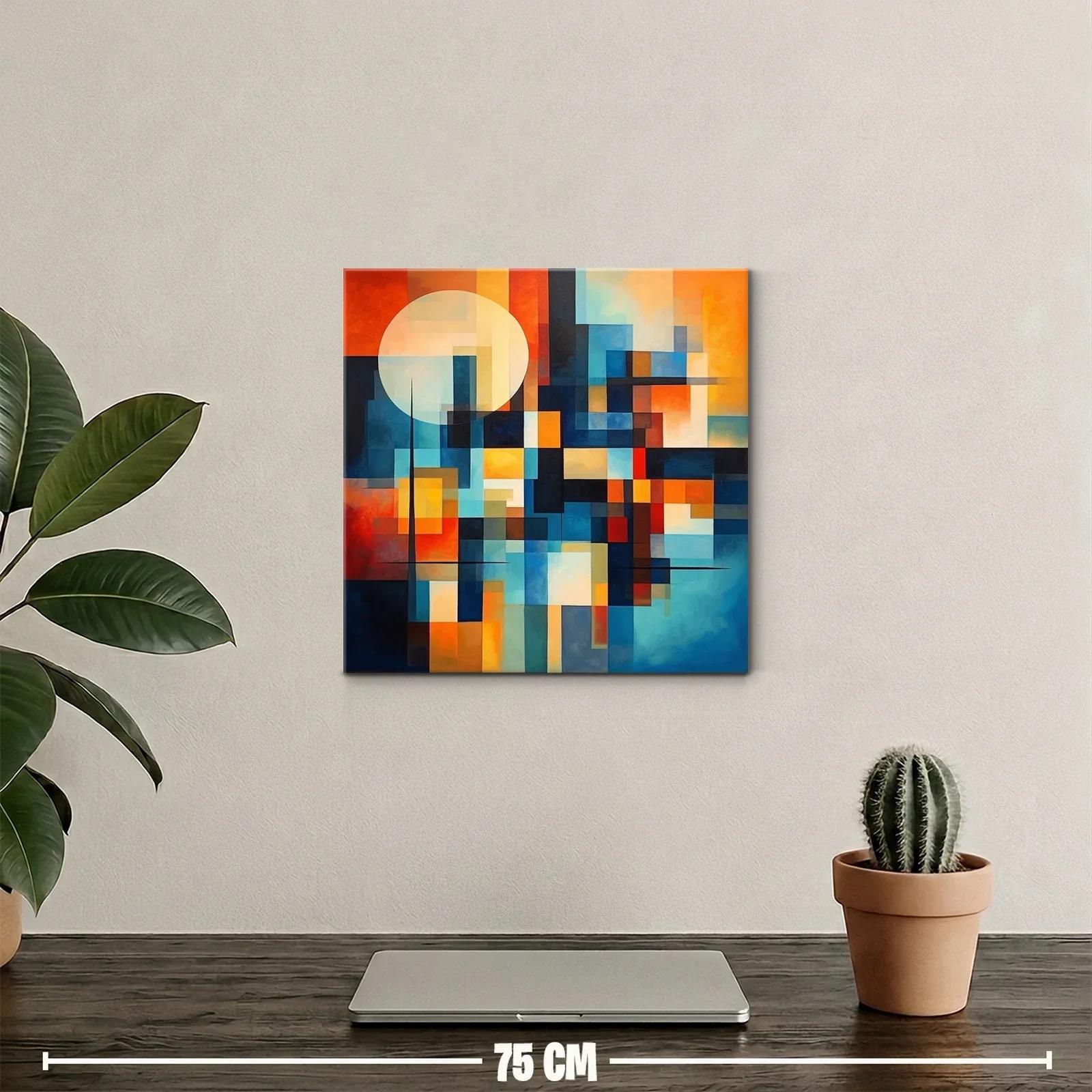 Composición geométrica moderna con tonos cálidos y fríos — miniatura 2