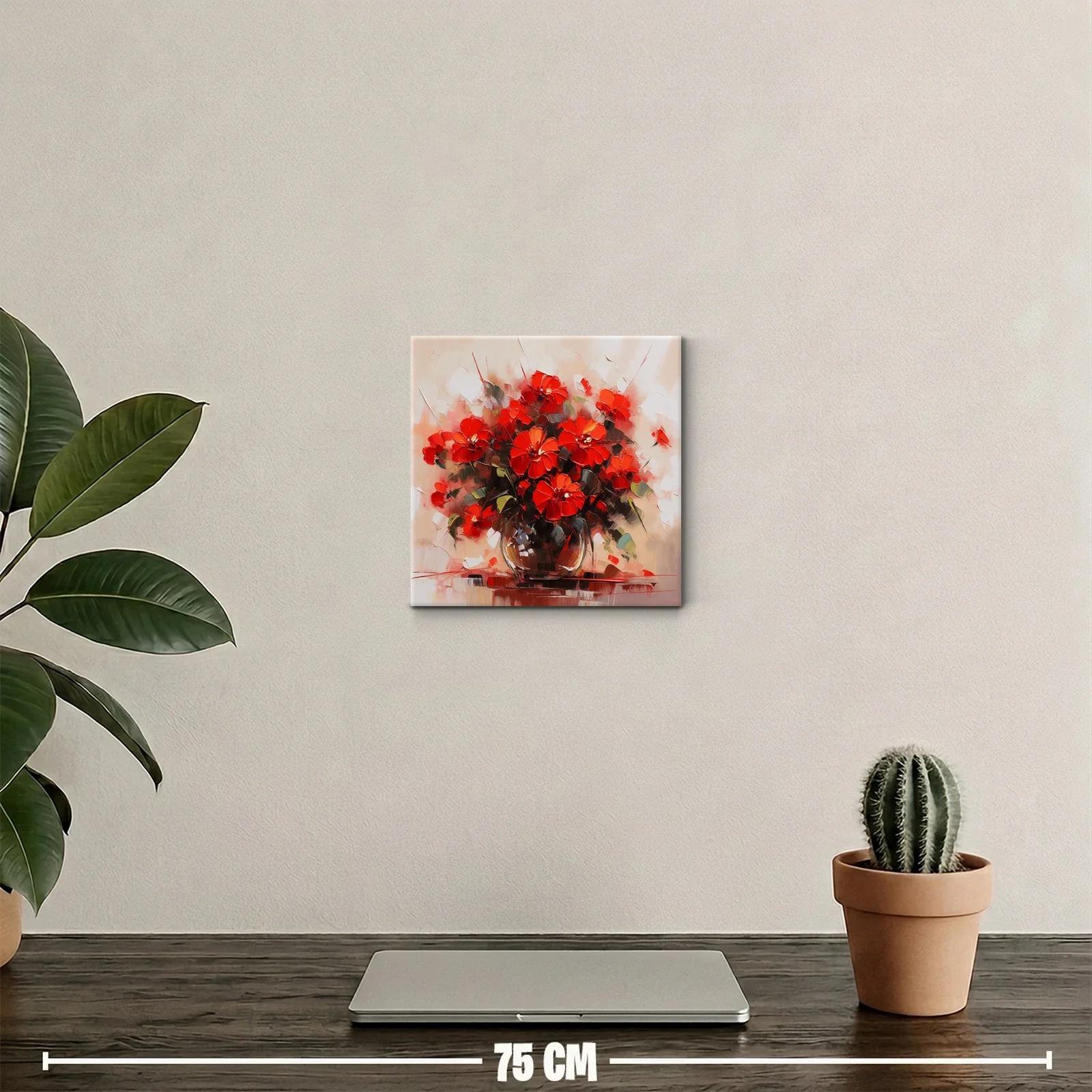 Cuadro con vibrantes flores rojas para decoración elegante — miniatura 2