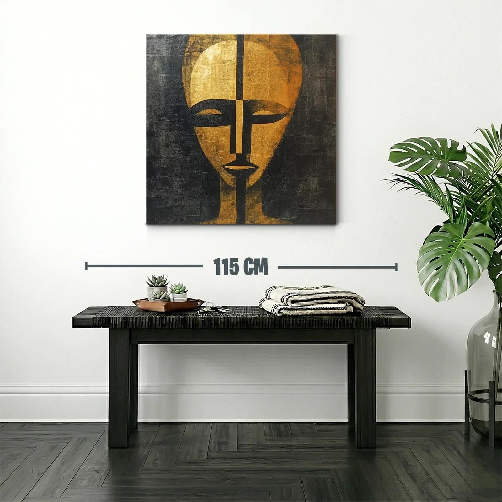 Rostro abstracto en tonos dorados y negros — miniatura 2