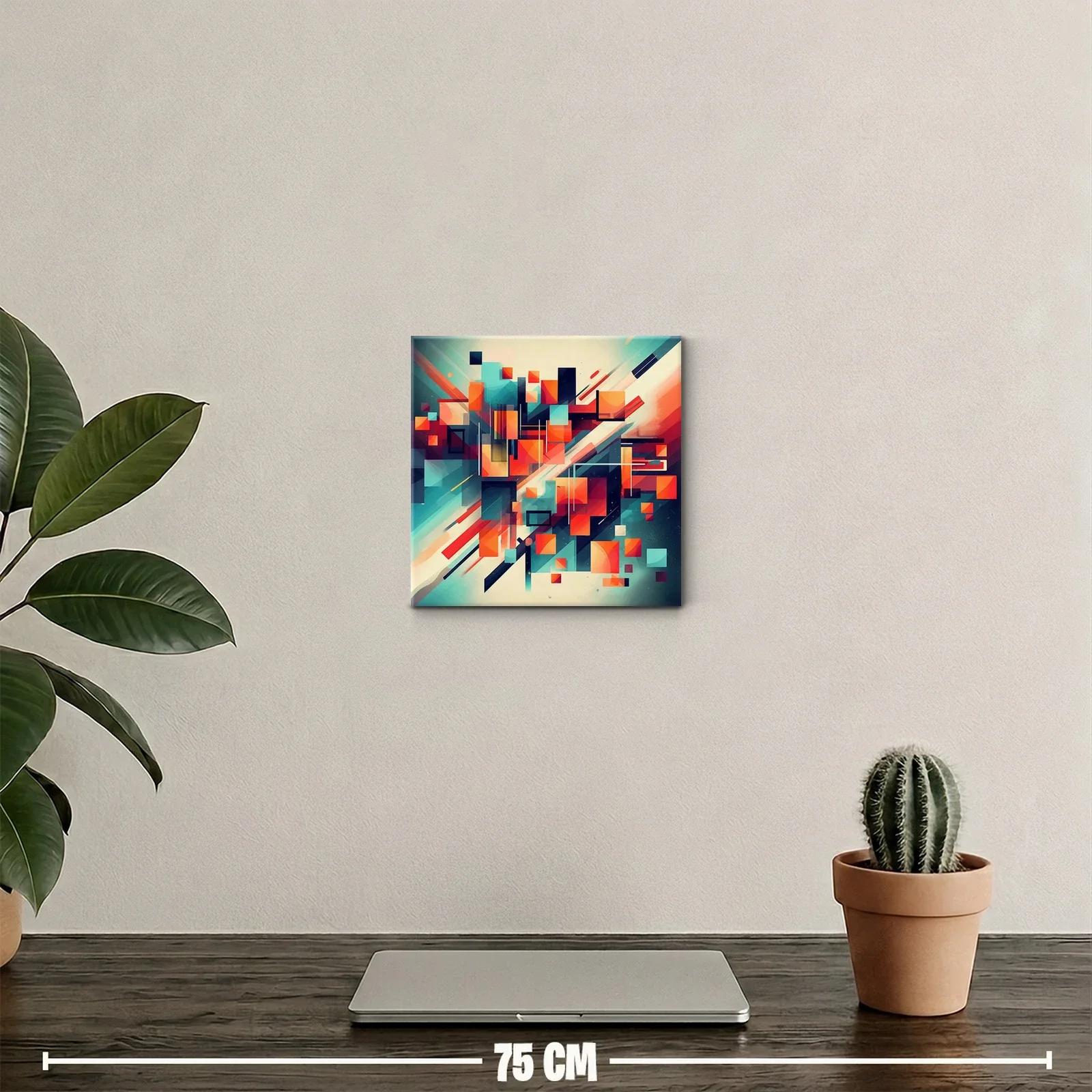 Composición abstracta vibrante con tonos cálidos y fríos — miniatura 2
