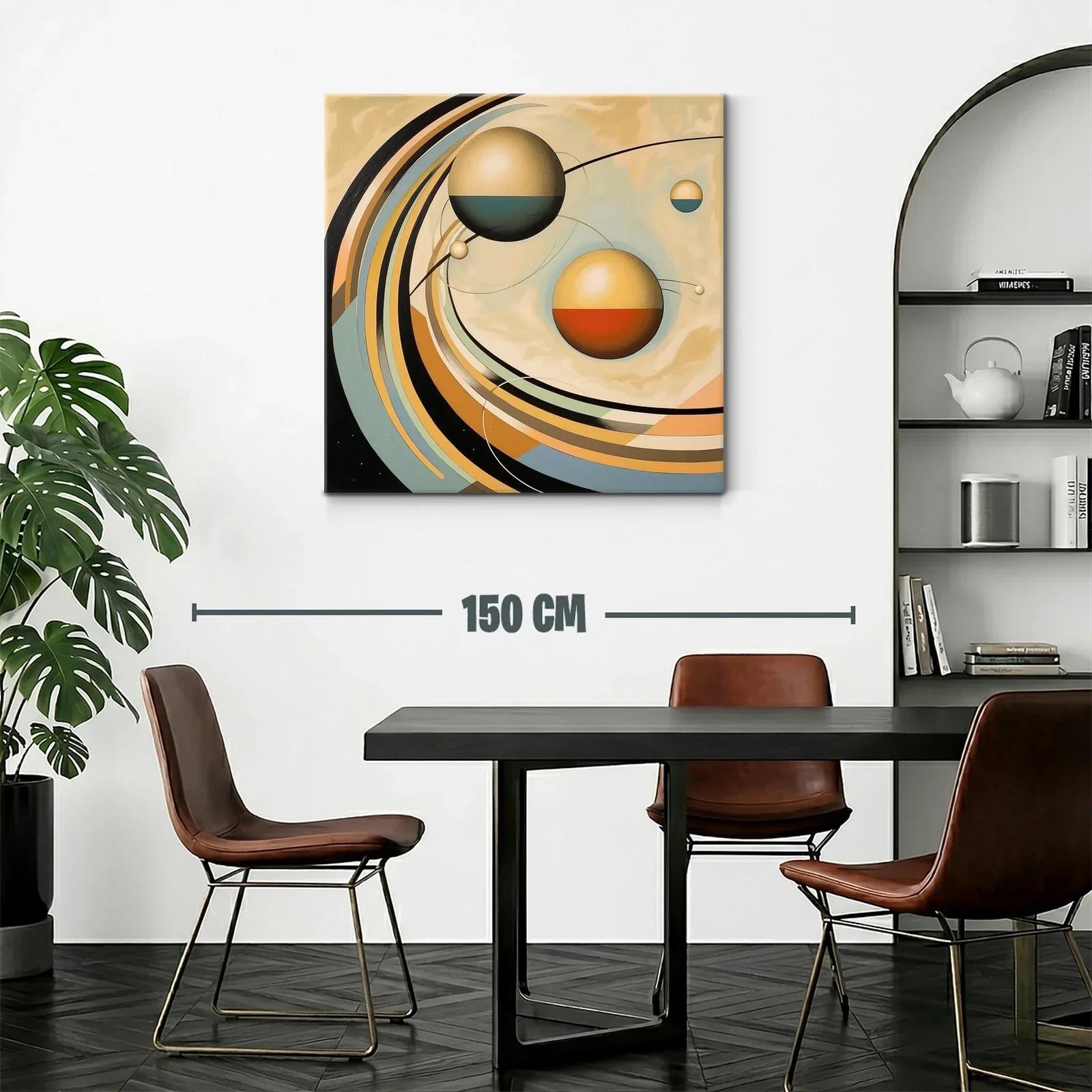 Composición abstracta con esferas y líneas onduladas — miniatura 2