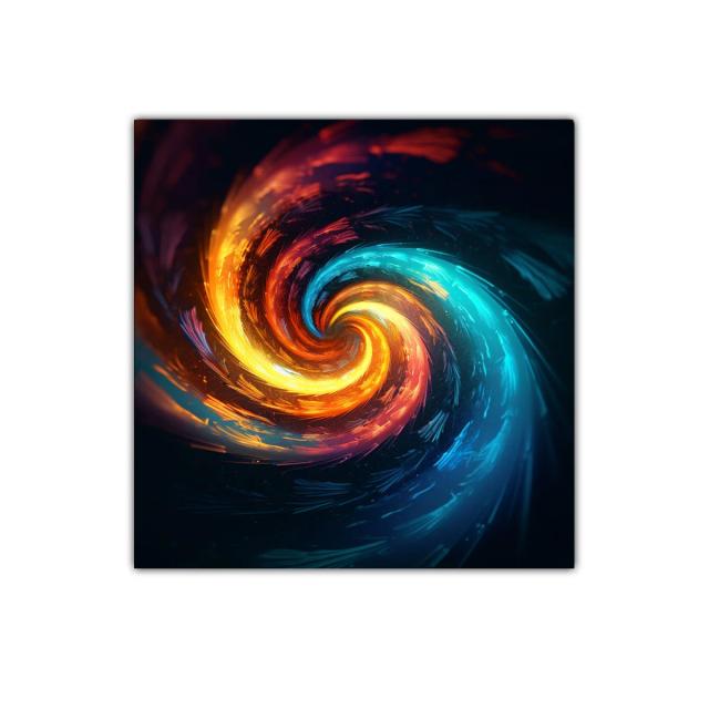 Espiral vibrante en tonos cálidos y fríos para decoración moderna