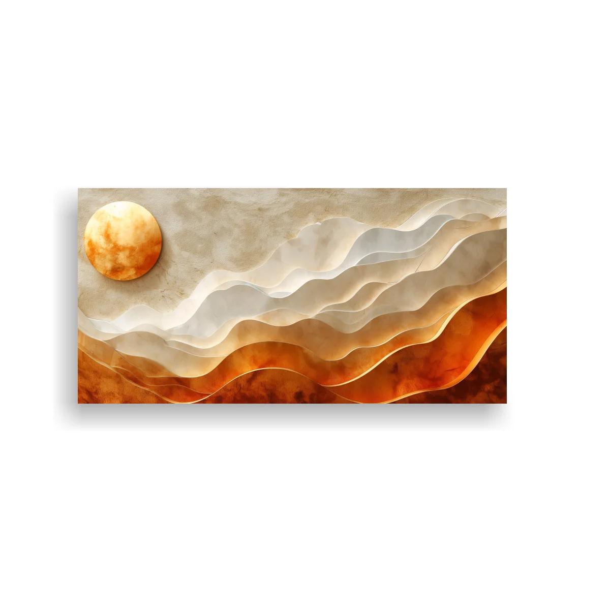 Cuadro sol sobre dunas onduladas