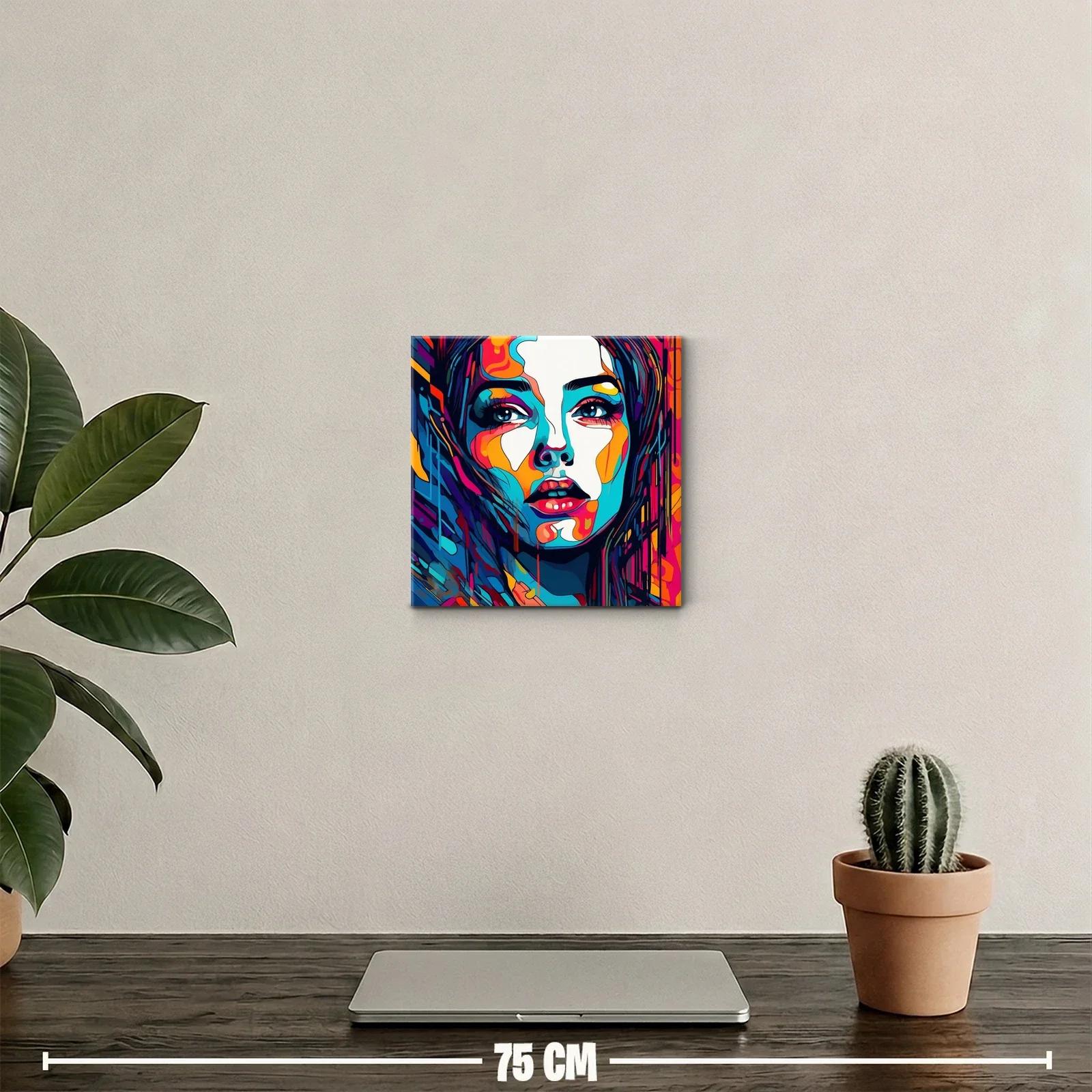 Retrato contemporáneo vibrante con paleta de colores intensos — miniatura 2