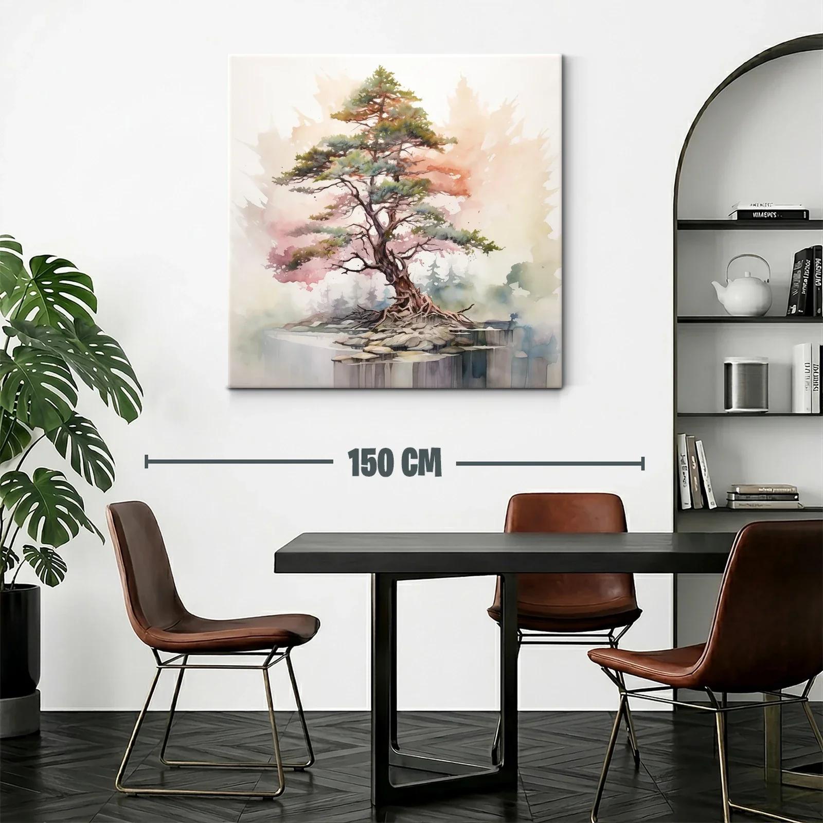 Árbol sobre roca con tonos suaves y delicados — miniatura 2
