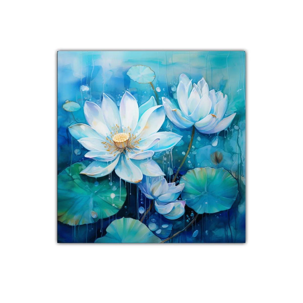 Elegancia de flores blancas sobre fondo azul profundo — imagen principal