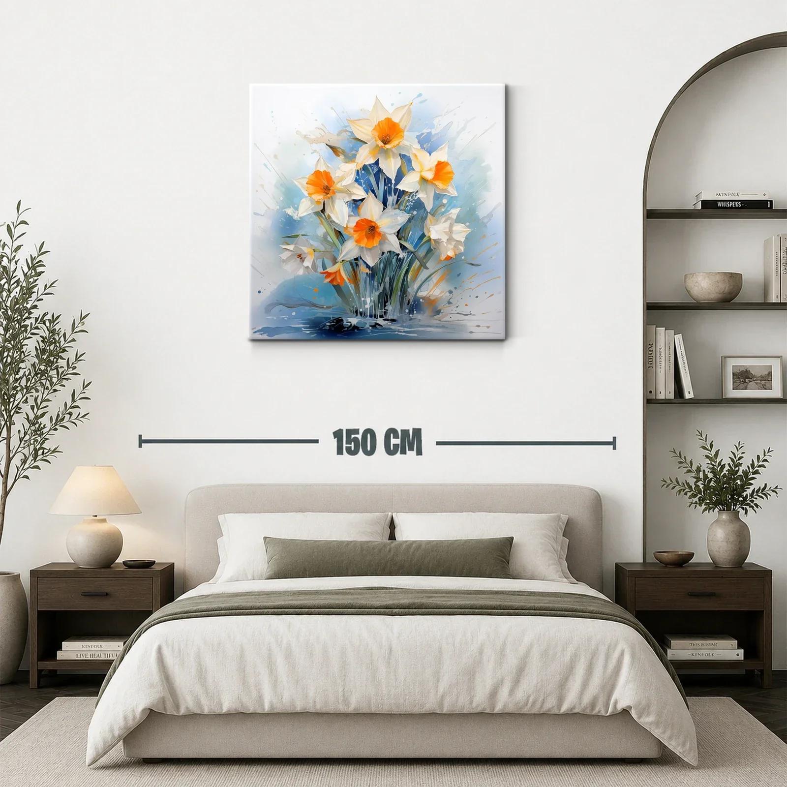 Ramo vibrante de narcisos en tonos blancos y naranjas — miniatura 3