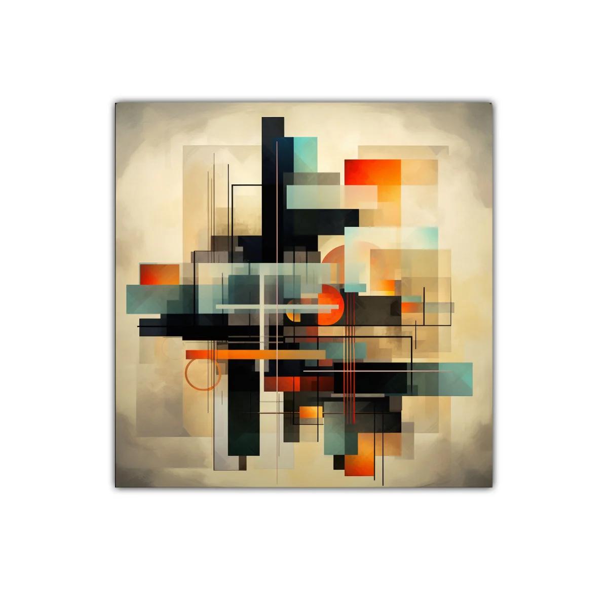 Composición abstracta con formas geométricas y tonos cálidos — imagen principal
