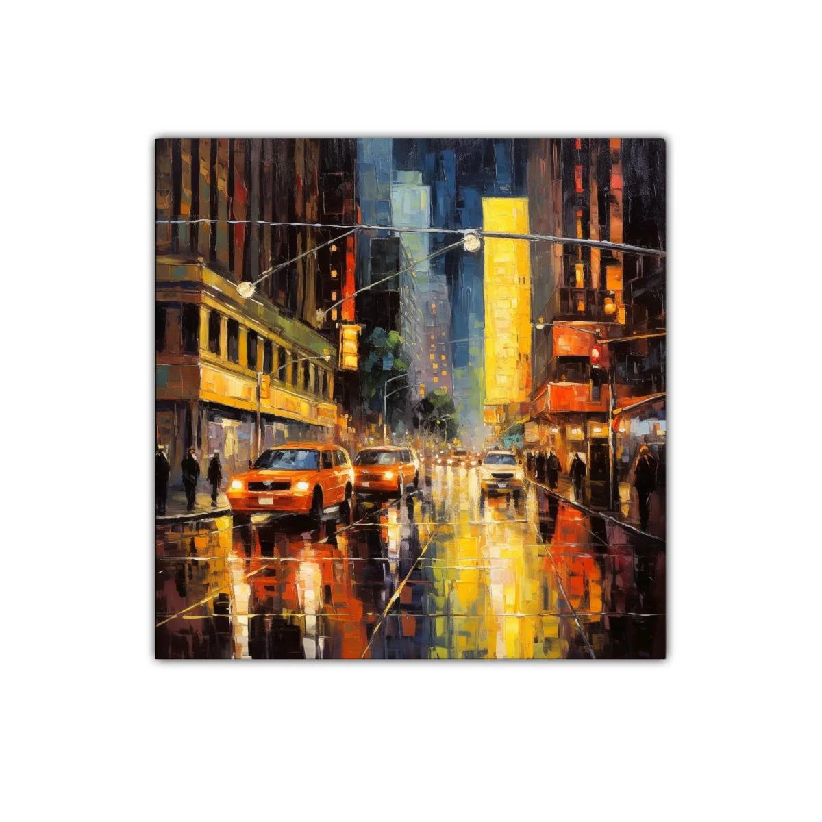 Atardecer urbano con reflejos vibrantes en ciudad nocturna — imagen principal