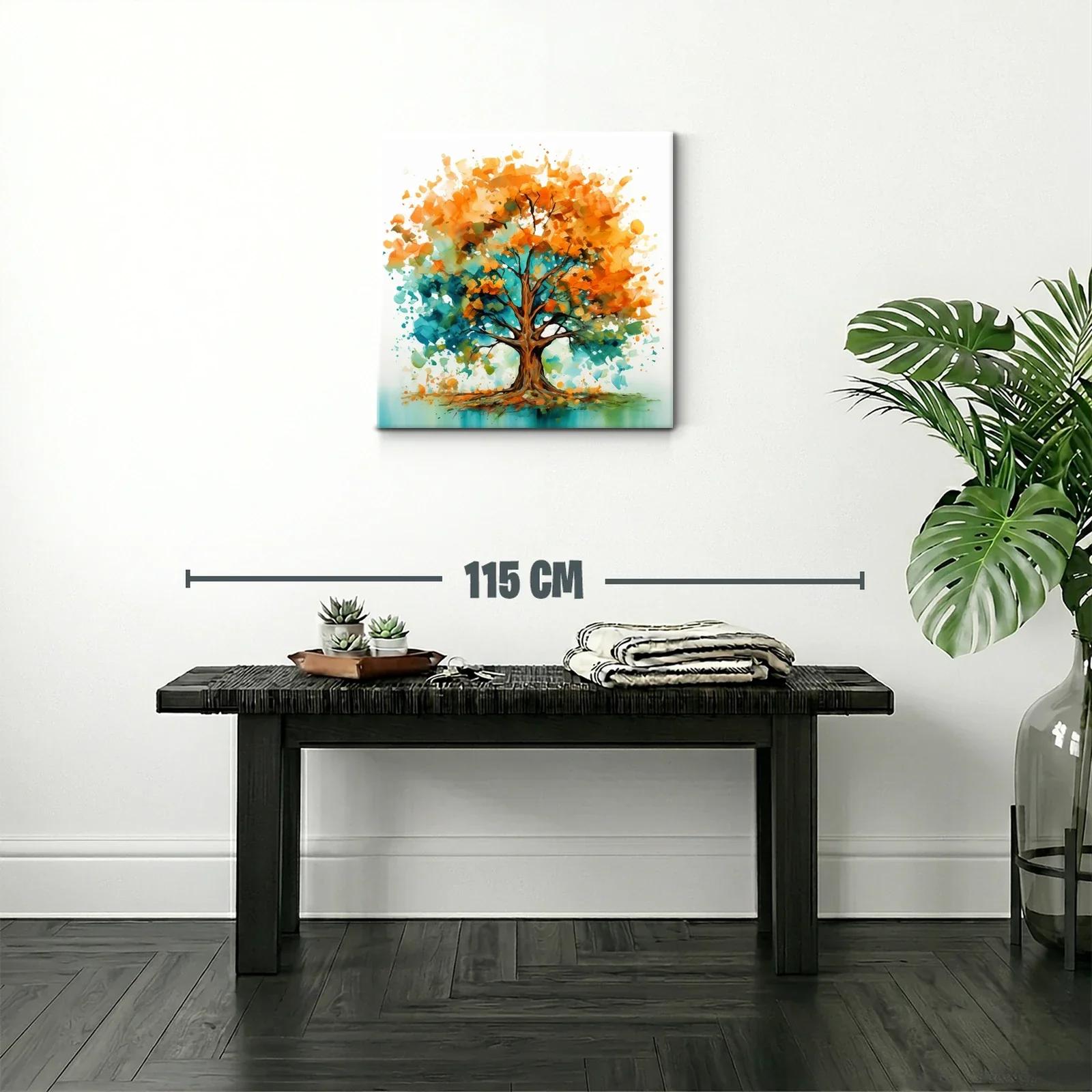 Árbol vibrante con tonos naranja y turquesa — miniatura 2