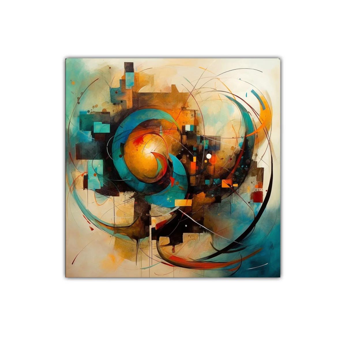 Composición abstracta con remolinos y formas geométricas — miniatura 1