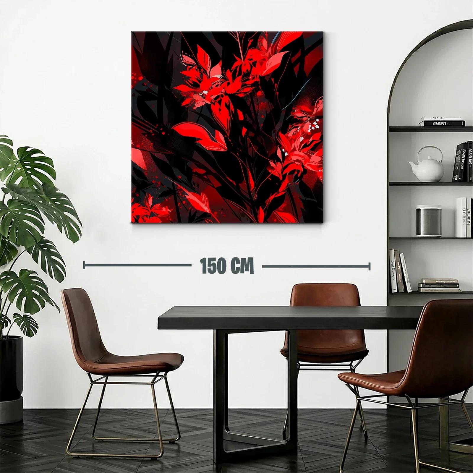 Explosión de Flores Rojas en Contraste Oscuro — miniatura 2