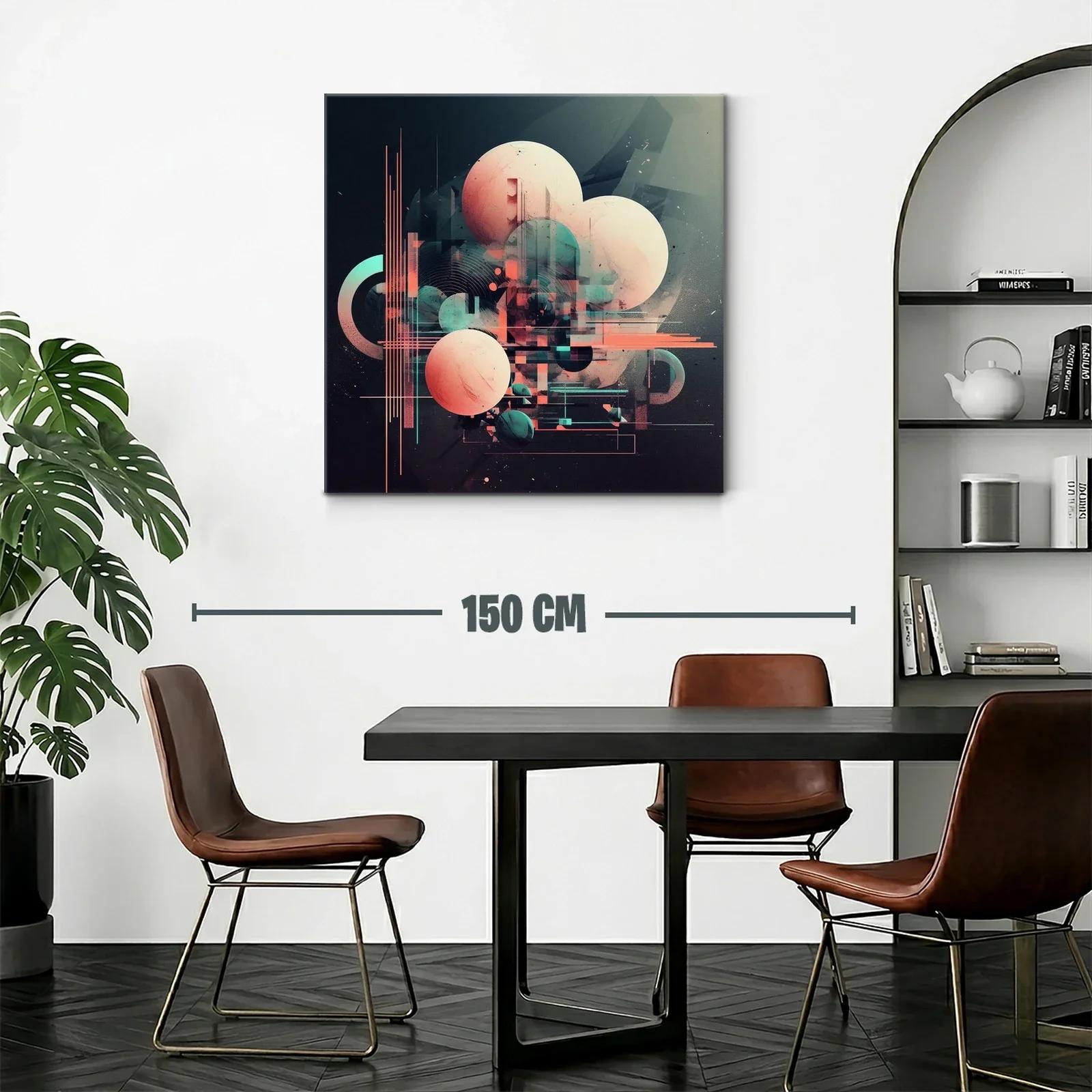 Composición abstracta con formas geométricas y esferas — miniatura 2