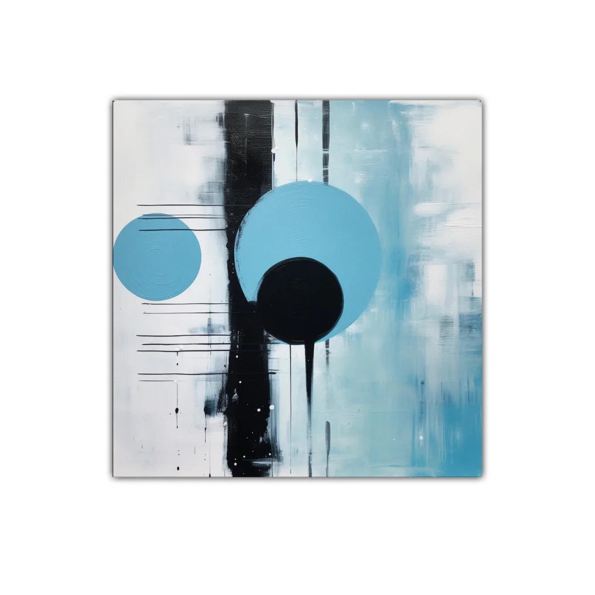 Composición Abstracta con Círculos en Tonos Azules y Negros — miniatura 1