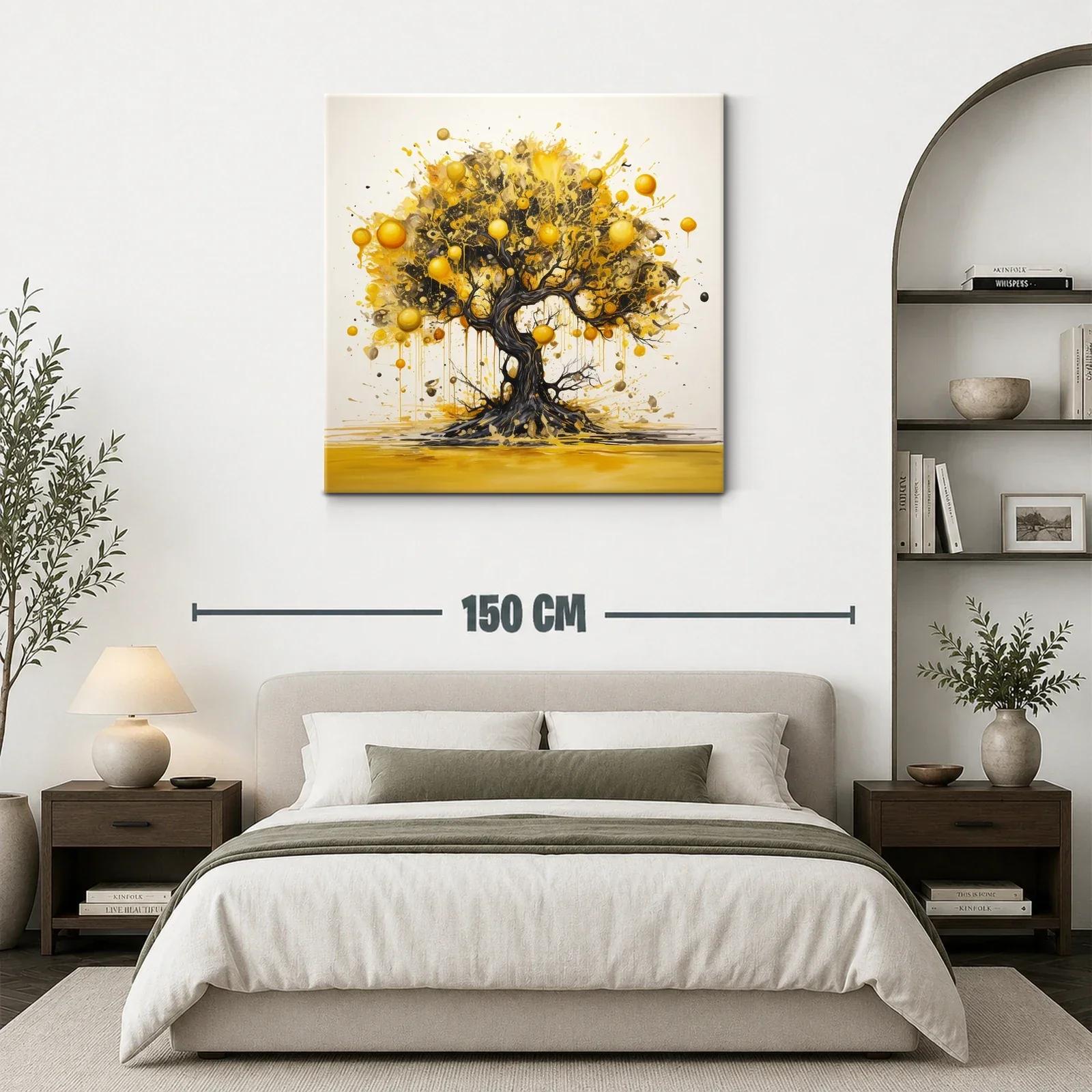 Árbol dorado con ramas en movimiento lleno de energía vibrante — miniatura 3
