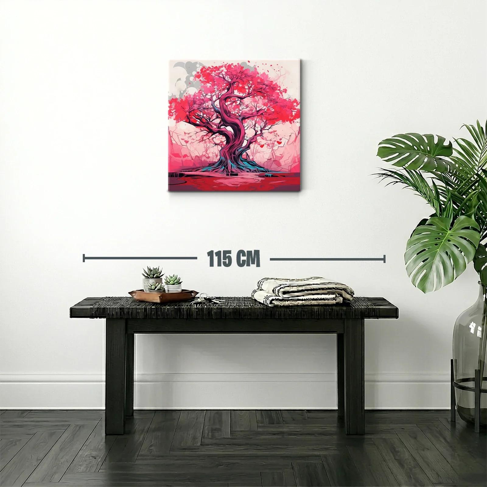 Árbol vibrante con tonos rojos y rosas impactantes — miniatura 2