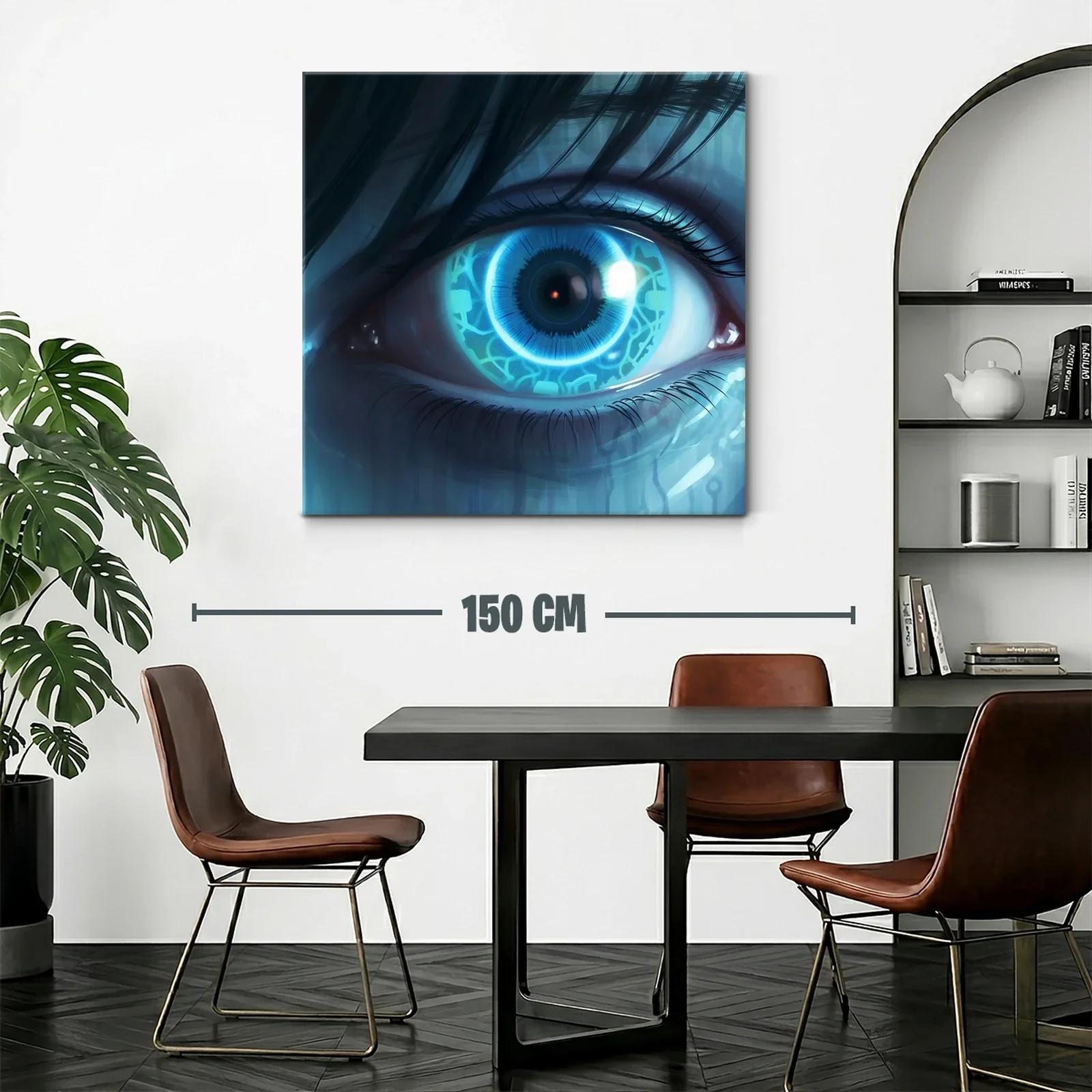 Ojo futurista con iris tecnológico en tonos azules — miniatura 2