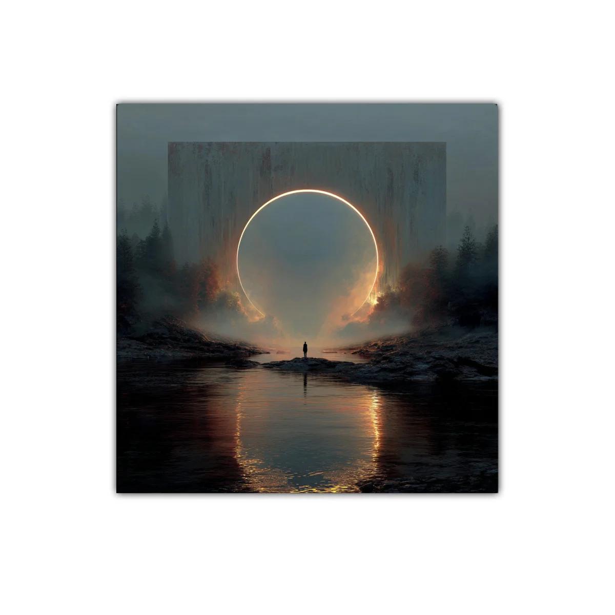 Cuadro con Portal Luminoso en Paisaje Místico y Sereno — miniatura 1