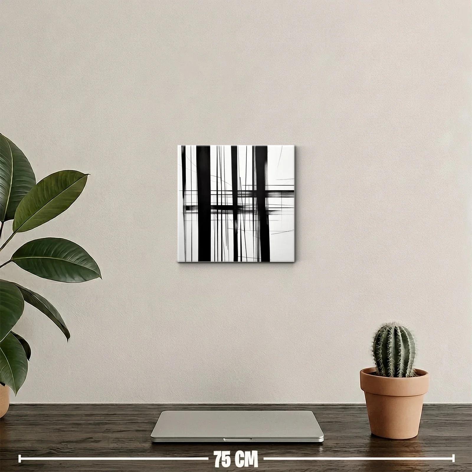 Composición abstracta en blanco y negro con líneas geométricas — miniatura 2