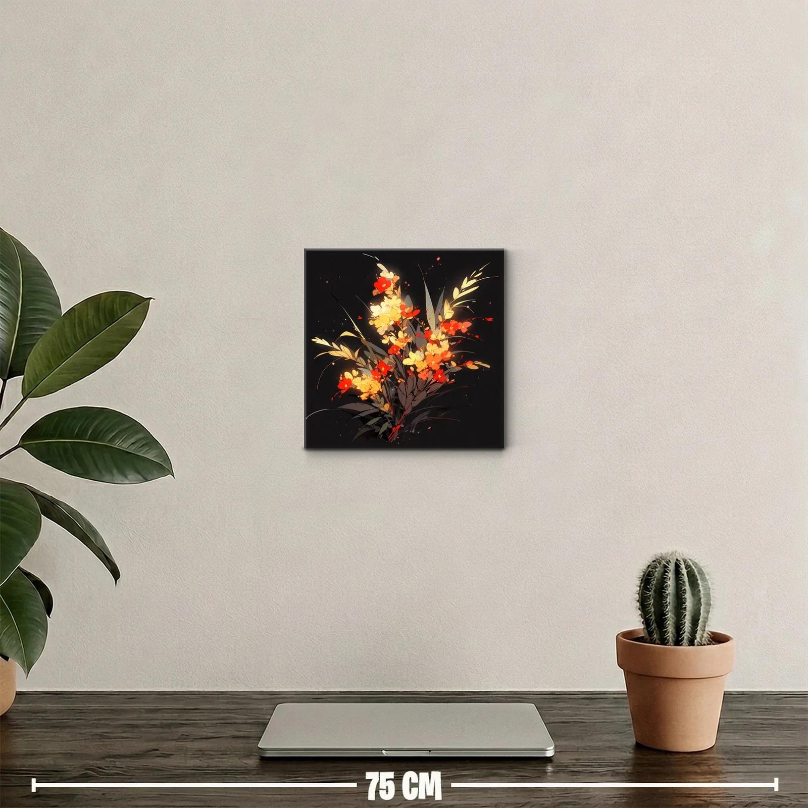 Flores vibrantes con luz cálida sobre fondo oscuro — miniatura 2