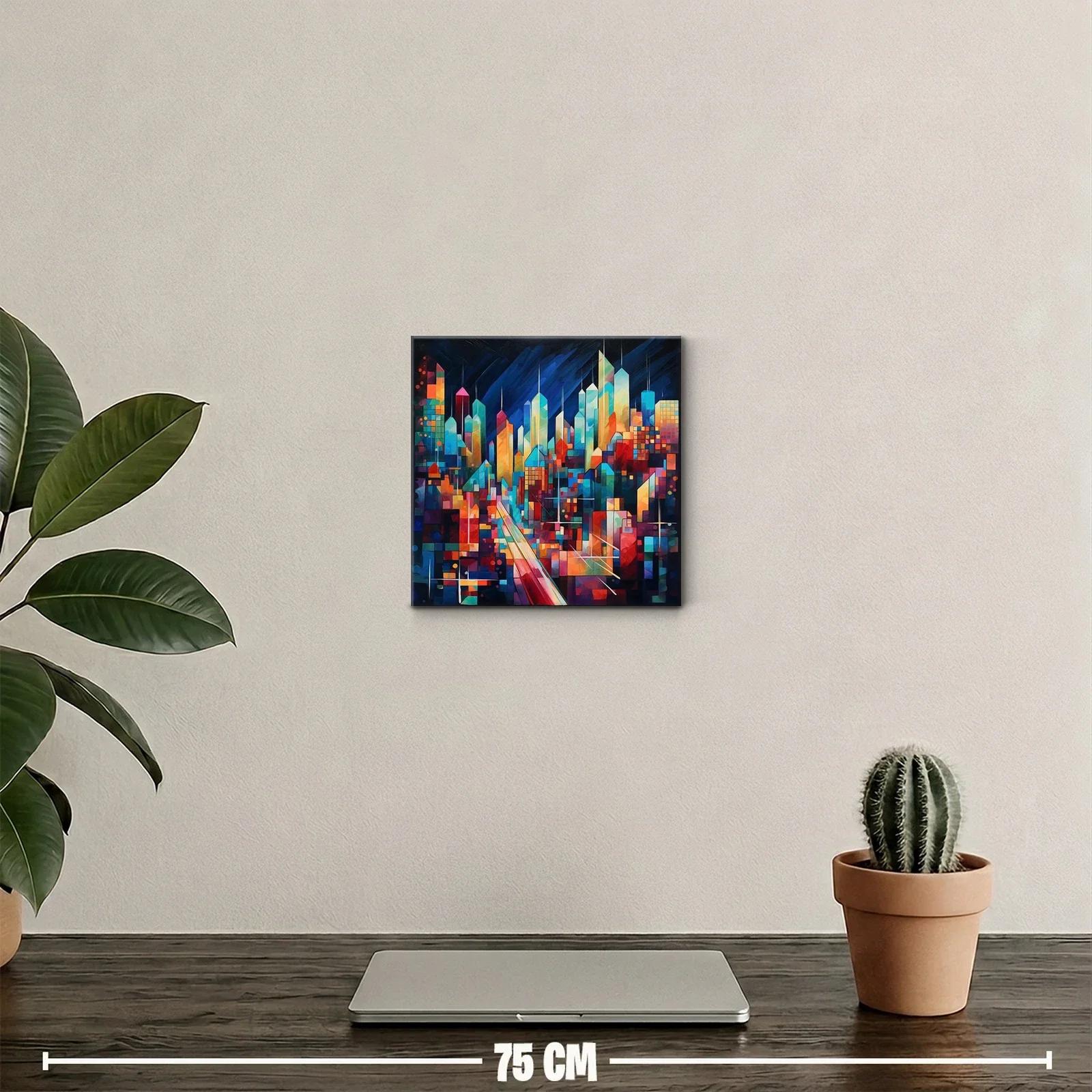 Ciudad vibrante con pinceladas modernas y coloridas — miniatura 2