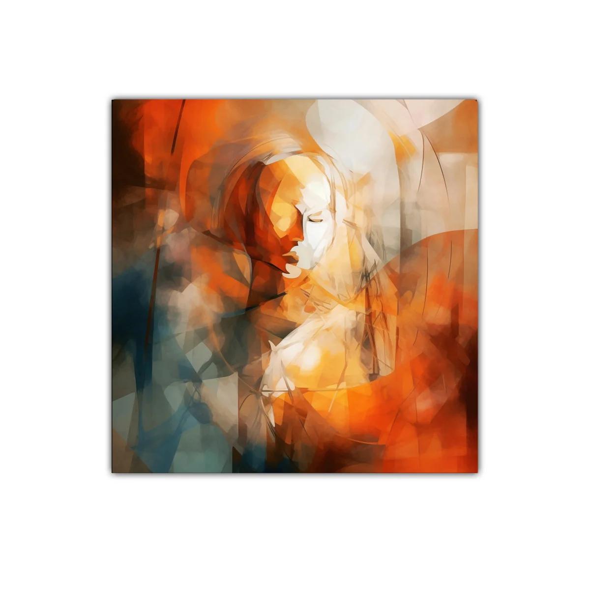 Rostro abstracto entre luces y sombras cálidas — imagen principal
