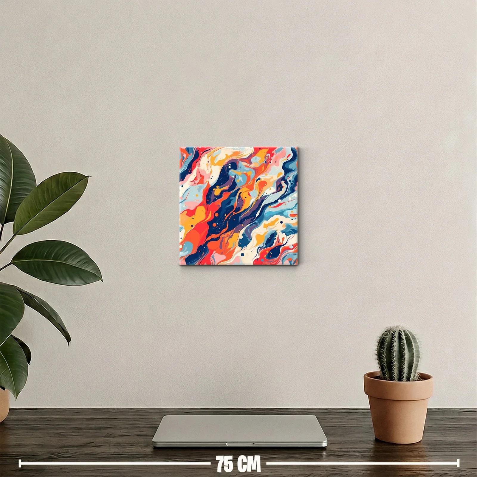 Cuadro abstracto con explosión de colores vibrantes y dinámicos — miniatura 2