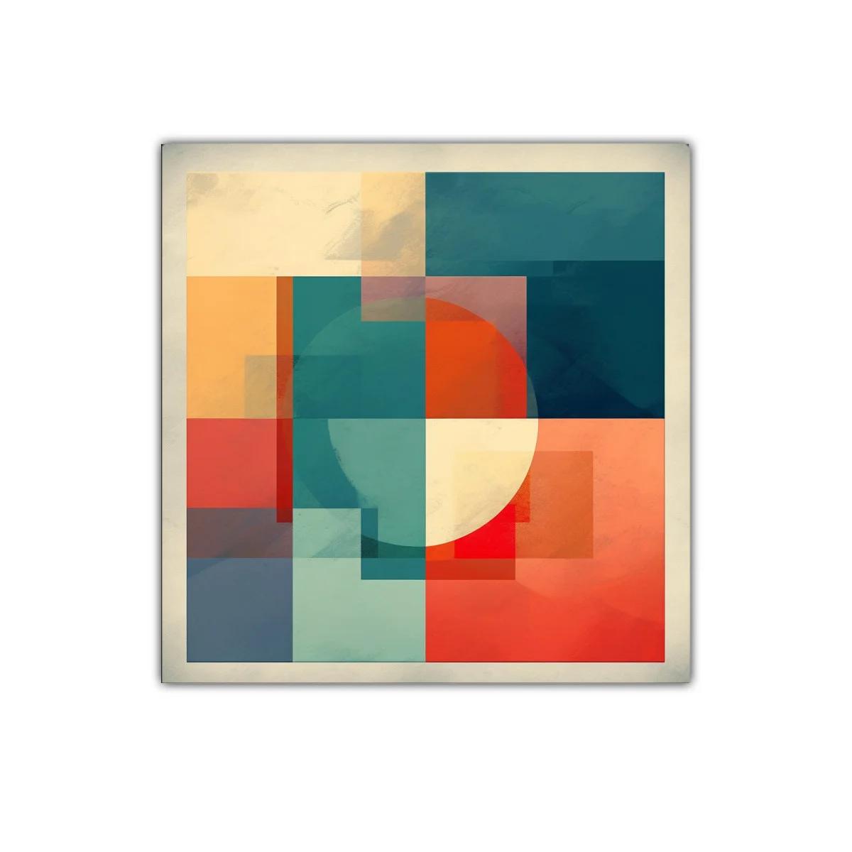 Composición geométrica con tonos cálidos y fríos equilibrados — imagen principal
