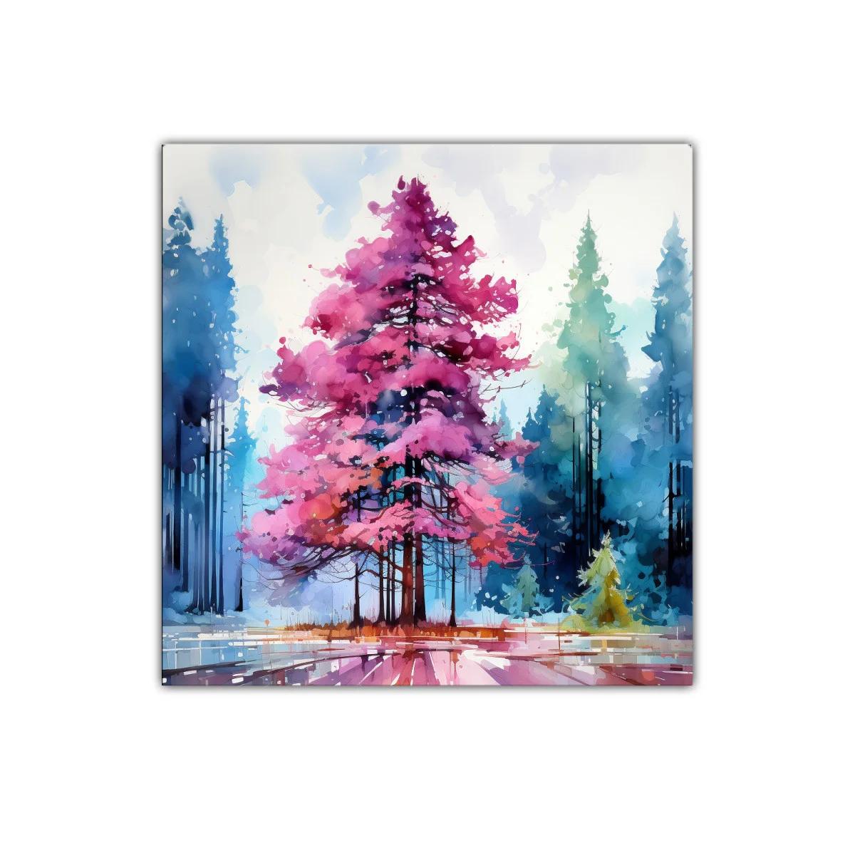 Elegancia natural con tonos vibrantes en paisaje boscoso — miniatura 1