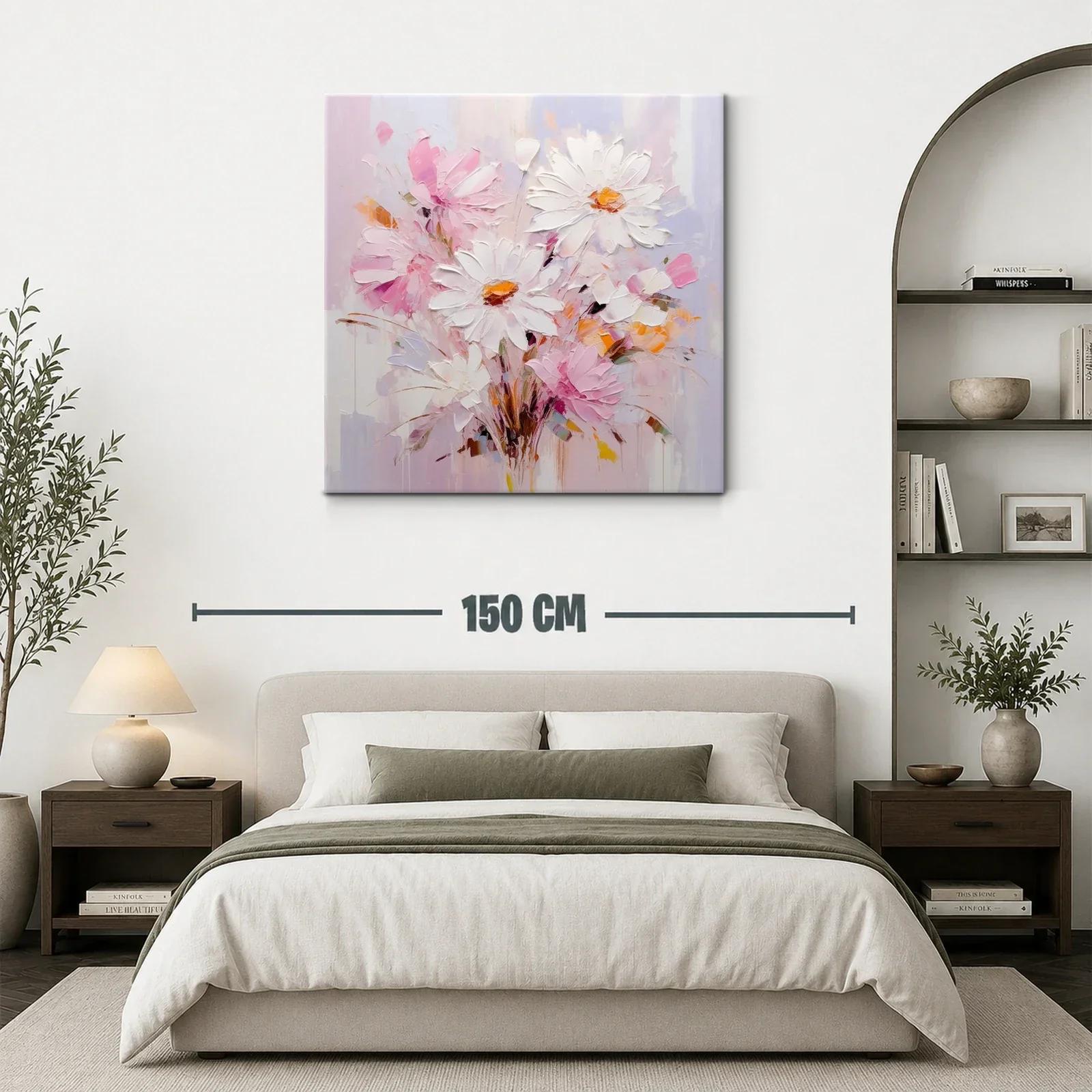 Cuadro floral con margaritas en tonos suaves y delicados — miniatura 3