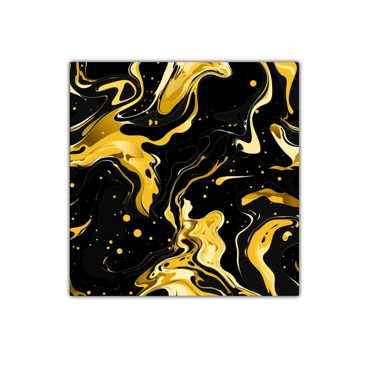 Abstracto dinámico en tonos dorados y negro brillante — miniatura 1