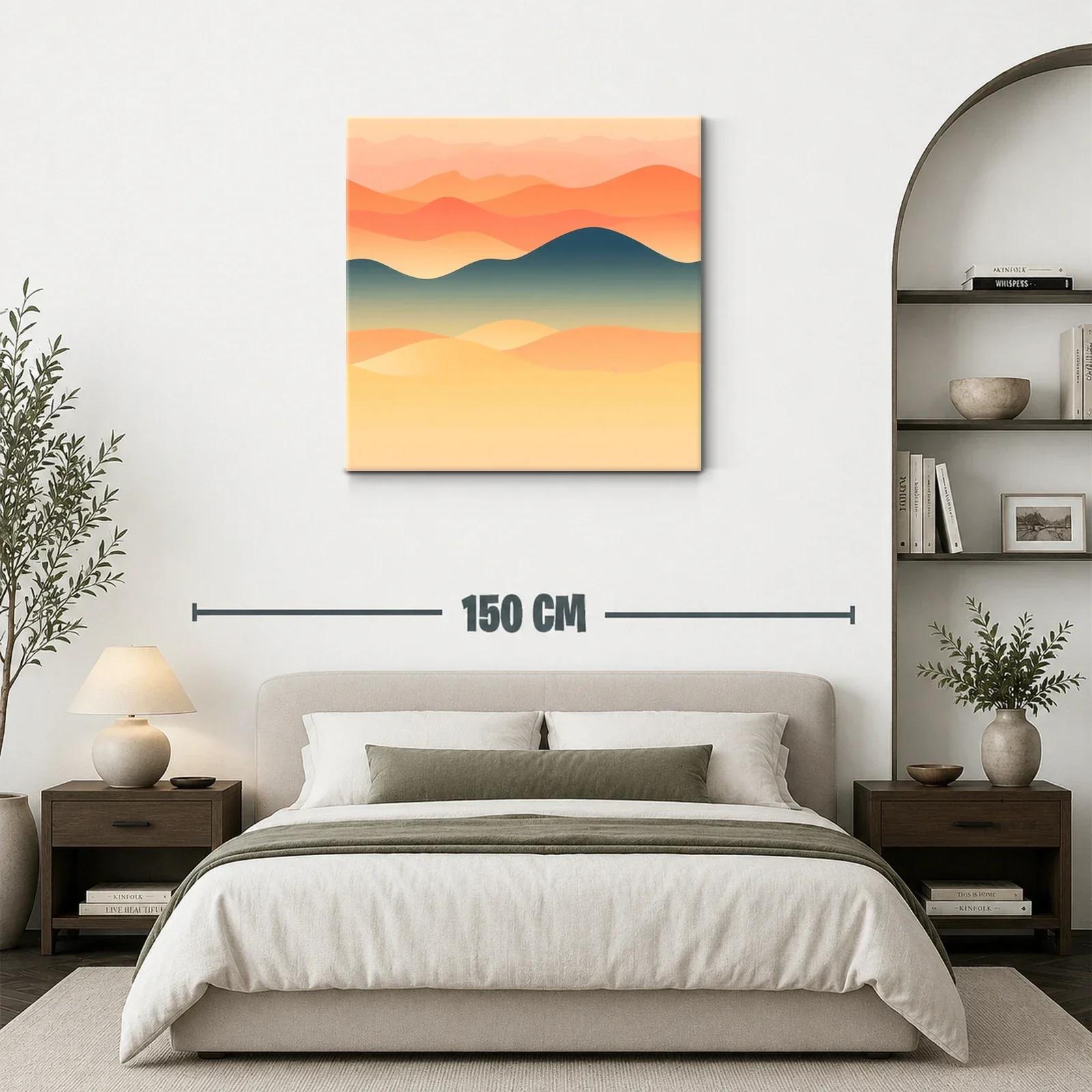 Paisaje abstracto con montañas y degradado cálido — miniatura 3