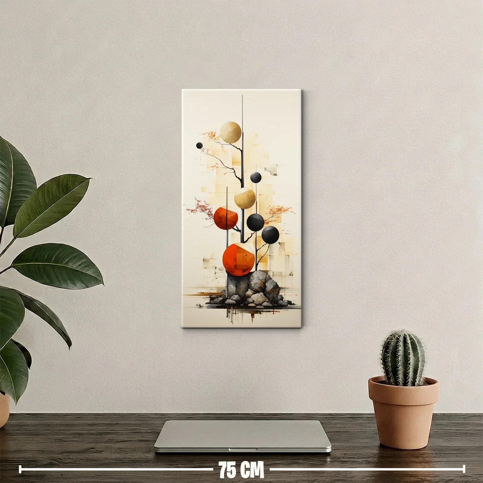Cuadro esferas abstractas sobre rocas — miniatura 2