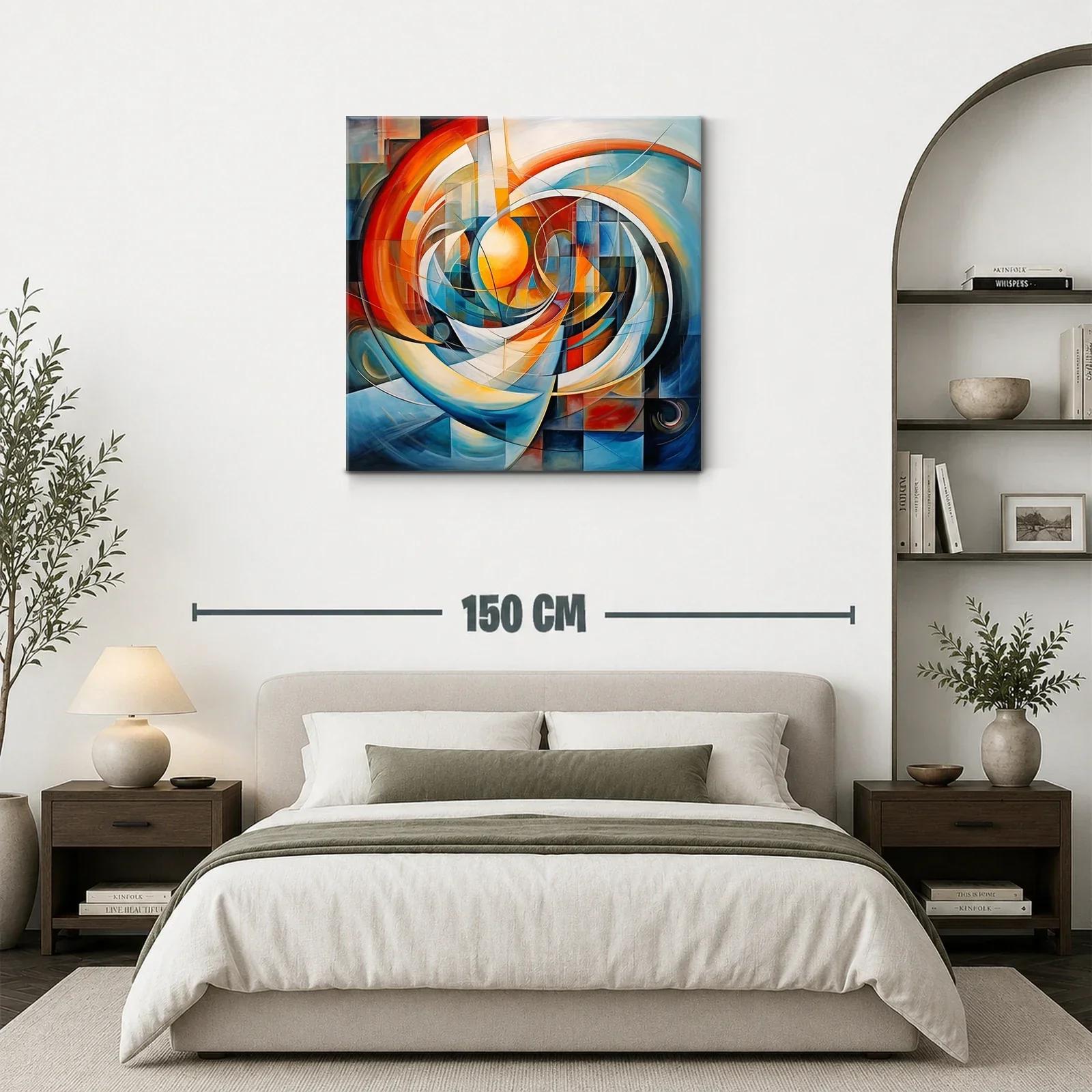 Composición abstracta con círculos y tonos cálidos y fríos — miniatura 3