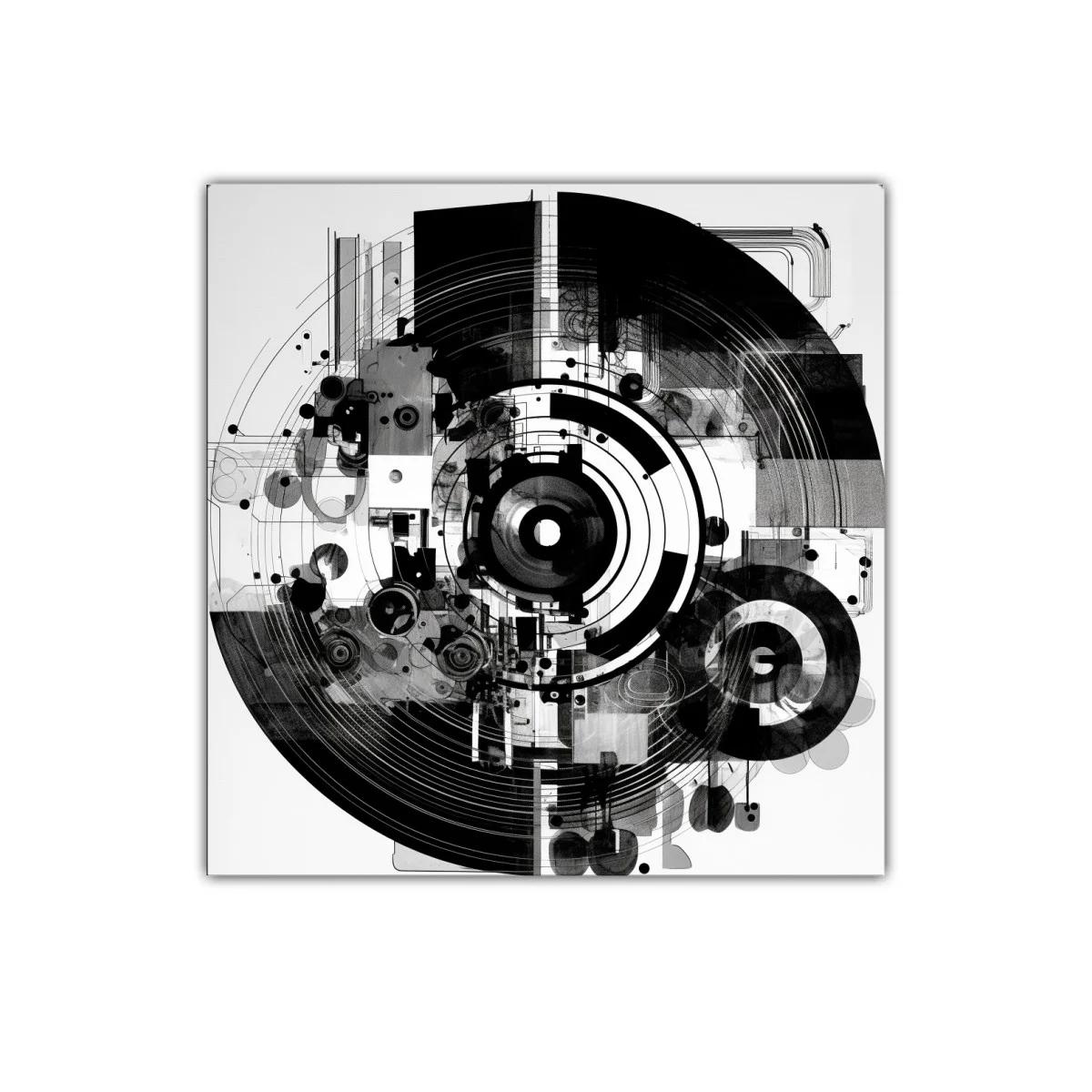 Composición abstracta circular en tonos en escala de grises — imagen principal