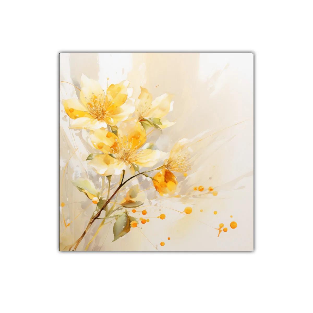 Cuadro decorativo flores amarillas con delicados detalles — imagen principal