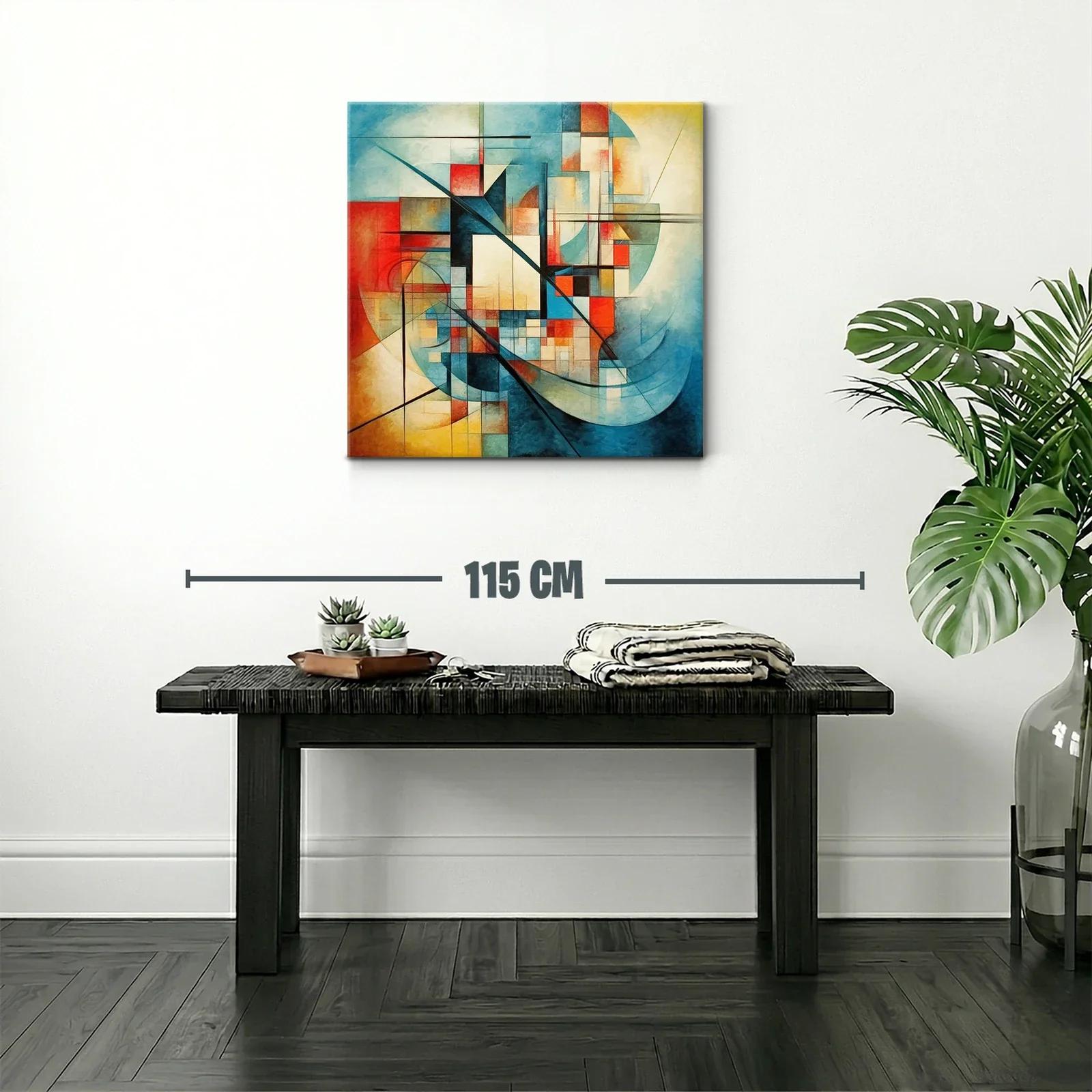 Composición geométrica abstracta con tonos vibrantes y suaves — miniatura 2