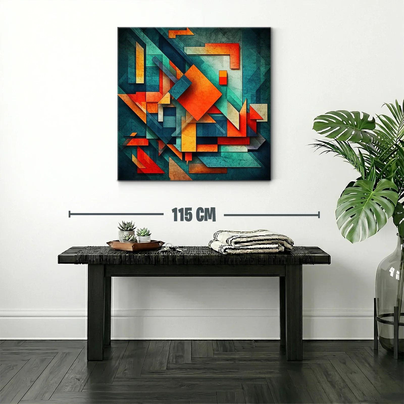 Composición abstracta vibrante en tonos naranja y azul — miniatura 2