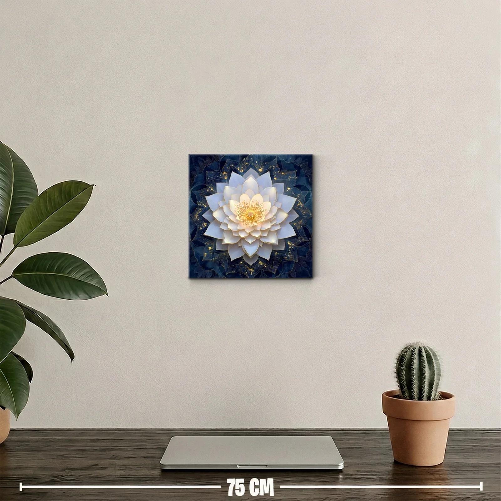 Mandala floral en tonalidades azul y dorado elegante — miniatura 2