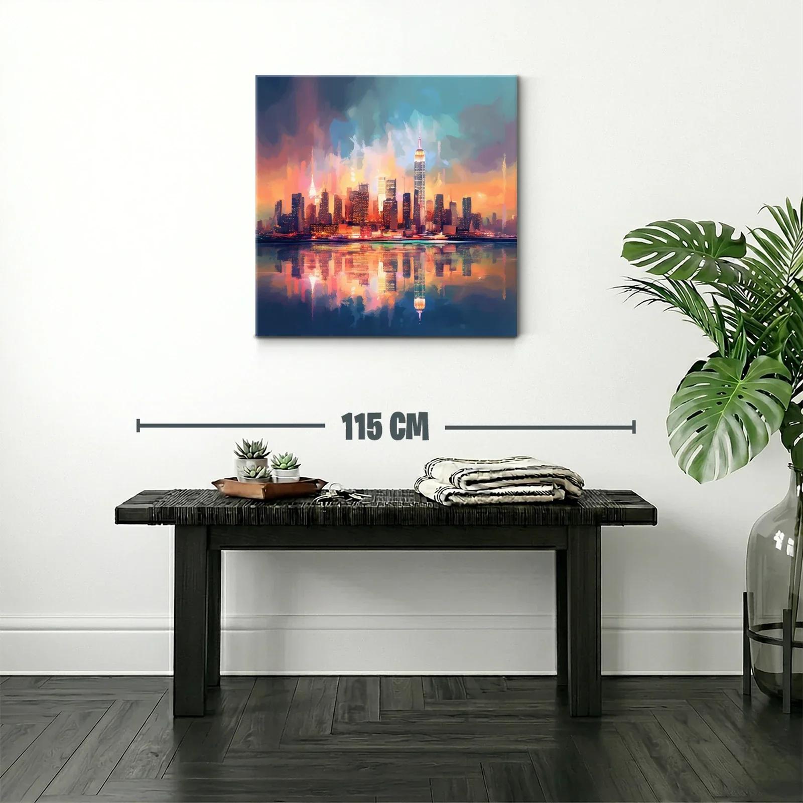 Atardecer vibrante en skyline urbano con reflejos vivos — miniatura 2