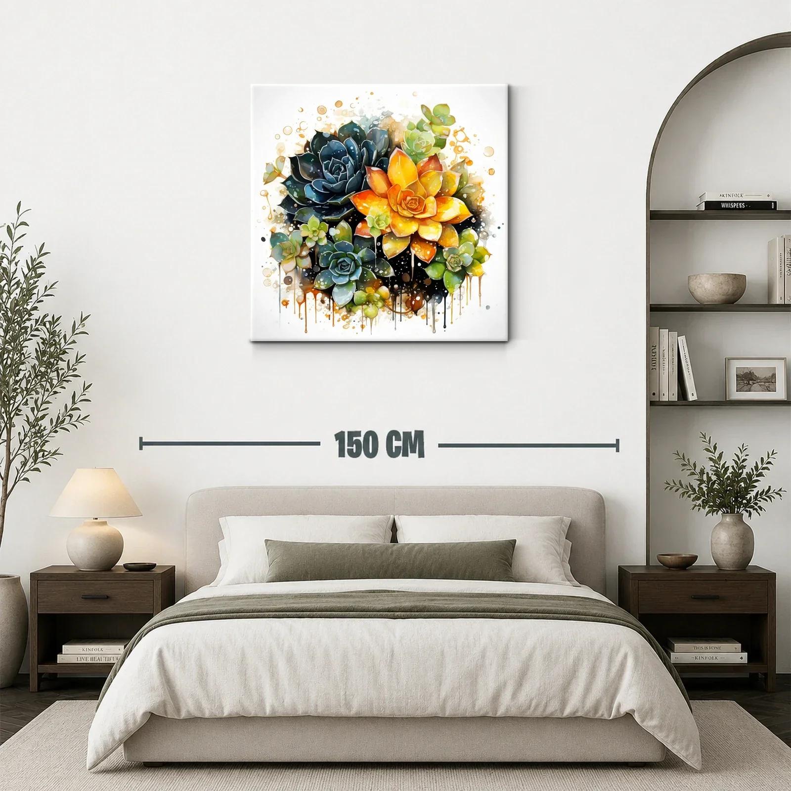 Exquisito cuadro de suculentas con tonos vibrantes y contrastes — miniatura 3