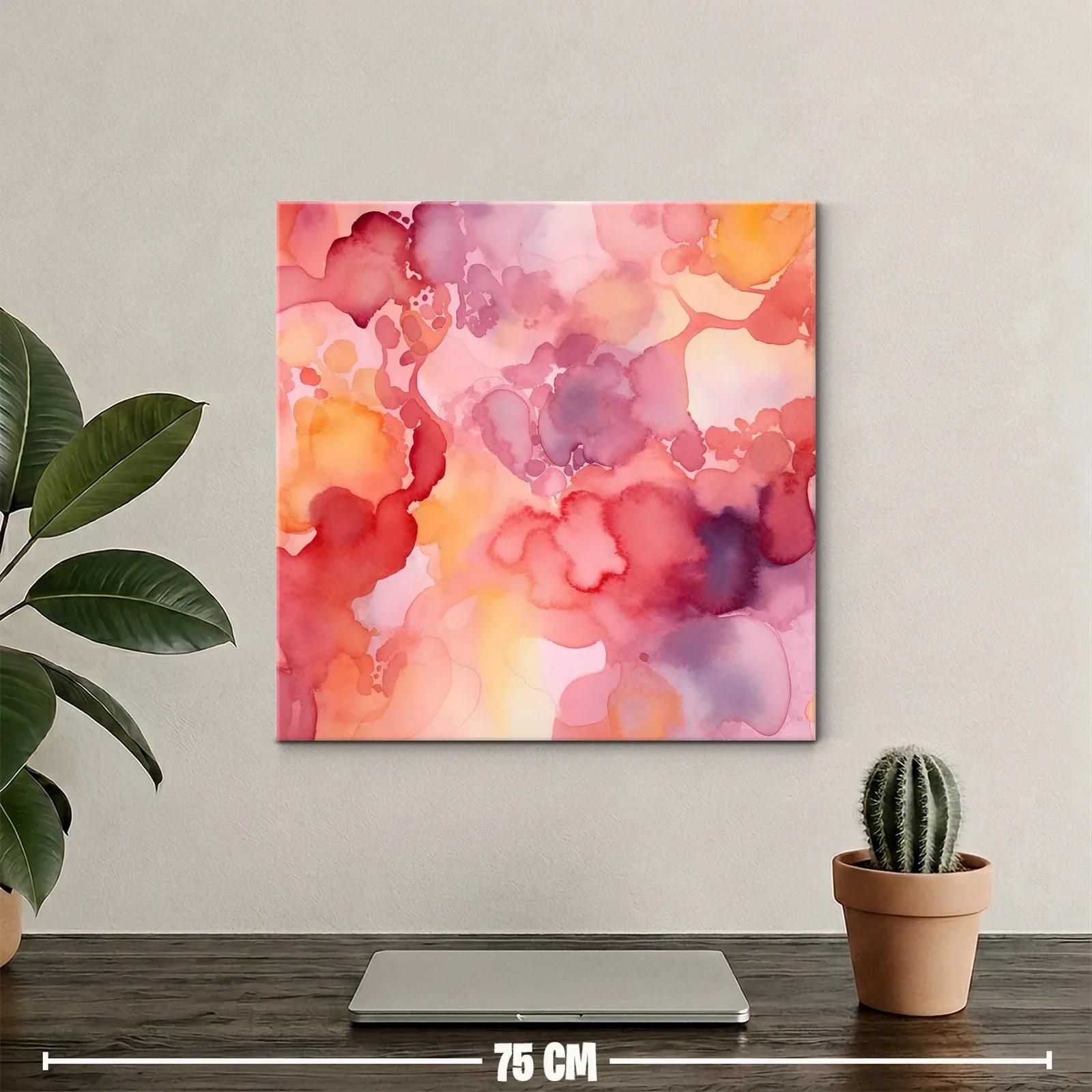 Cuadro abstracto con tonos cálidos y suaves formas difusas — miniatura 2