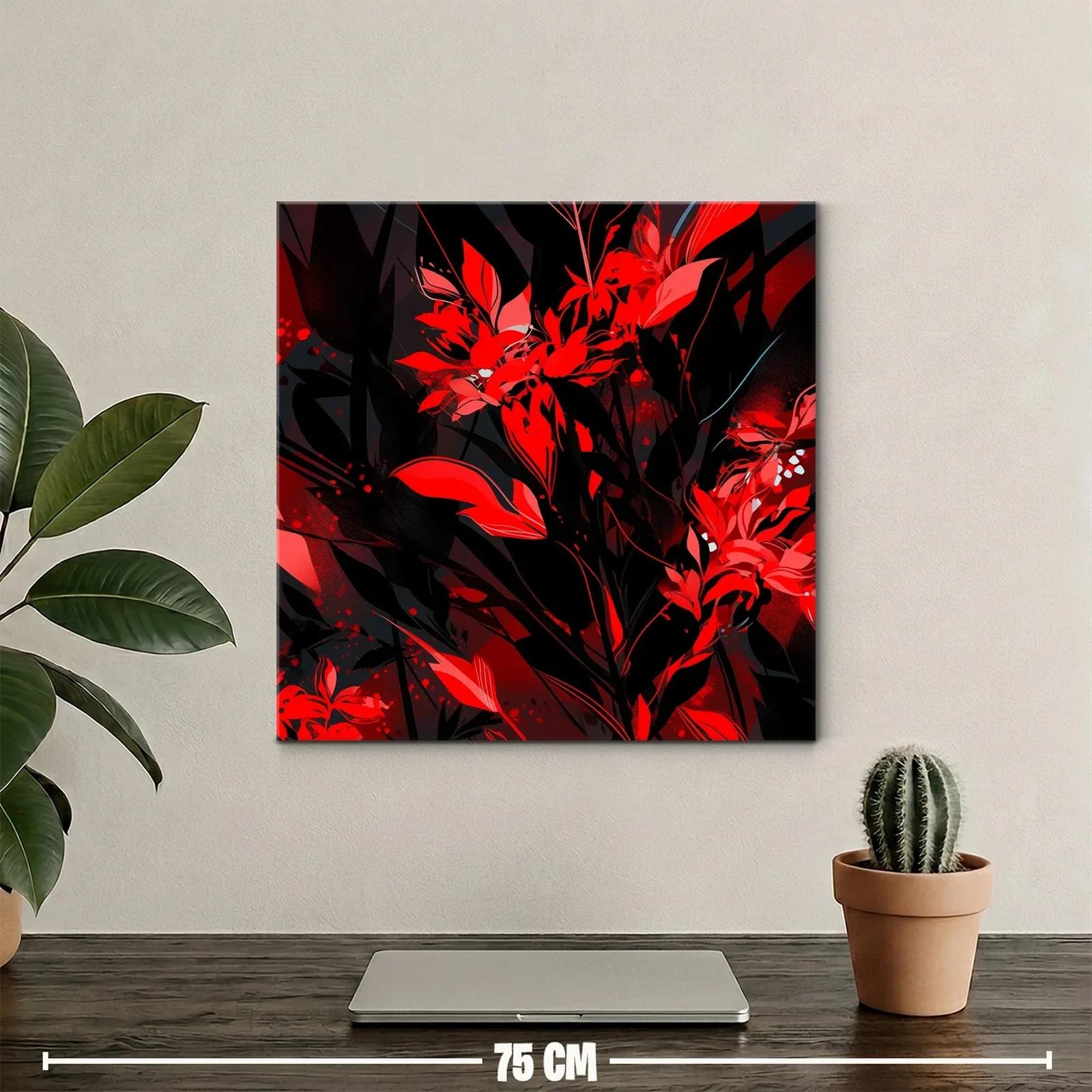 Explosión de Flores Rojas en Contraste Oscuro — miniatura 2