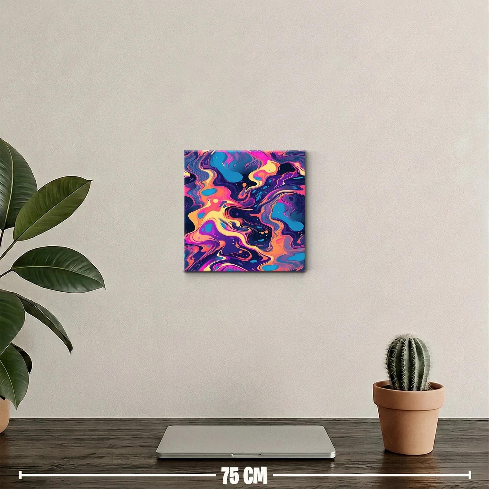 Cuadro abstracto con explosión de colores vibrantes — miniatura 2