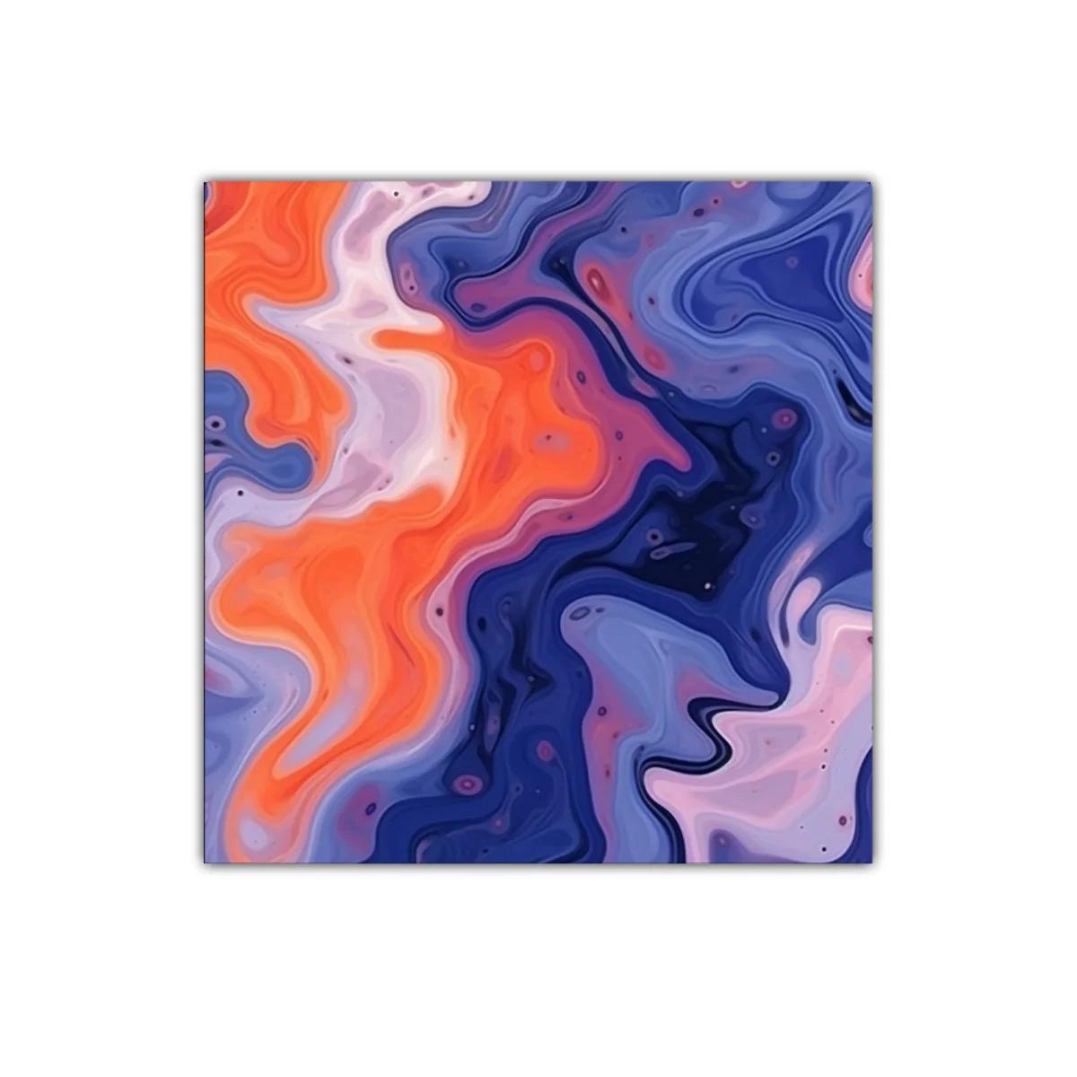 Composición abstracta con fluidas formas en tonos vivos